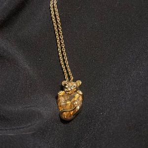 Pandora Gold Lion Cub with Heart Shaped Yellow Stone